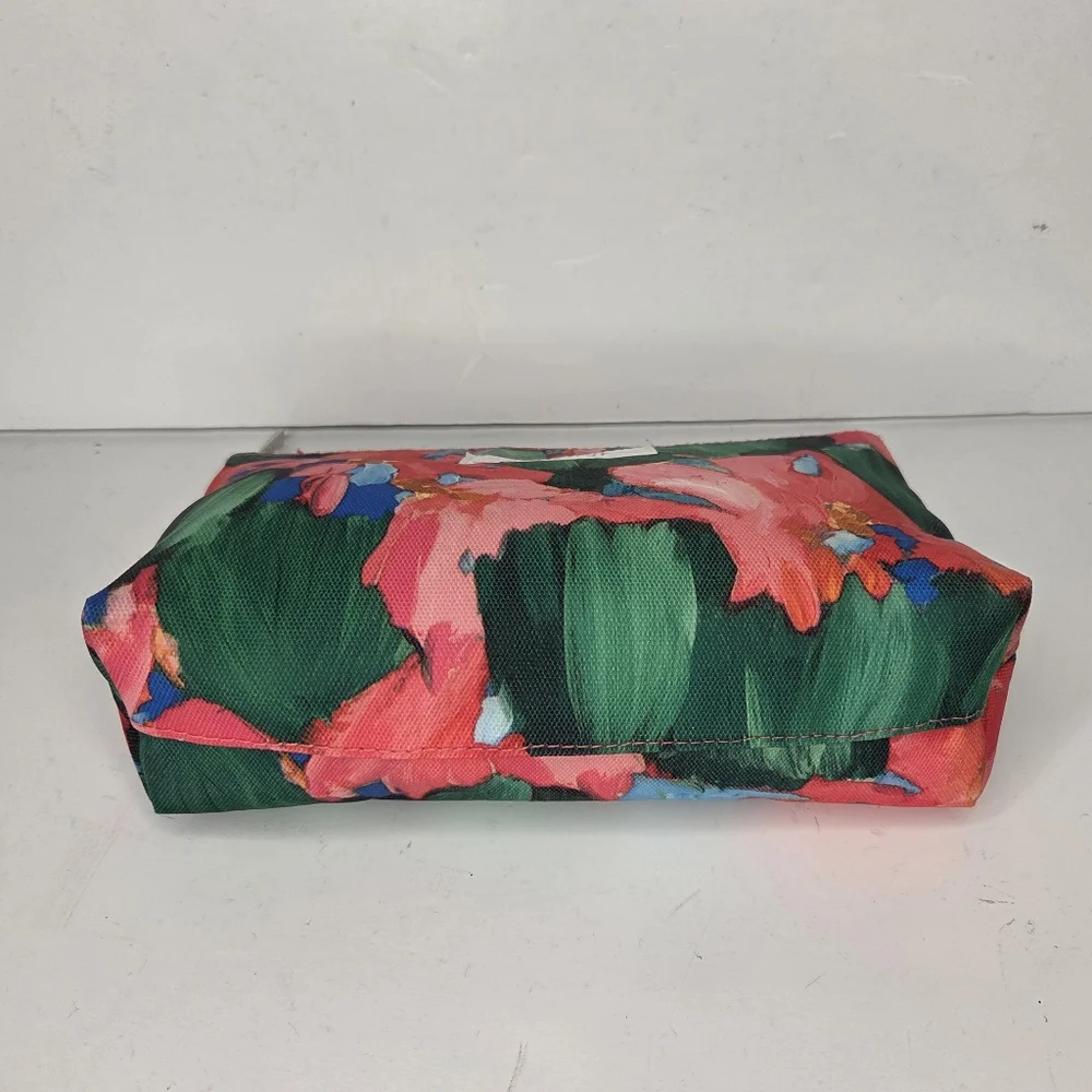 Lulu + Clinique‎ Tropical Colorful Floral Cosmetic Pouch Makeup Bag